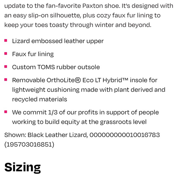 TOMS Women’s Size 11 Paxton Leather, Faux Fur Lined Shoe/Boot - Picture 6 of 6